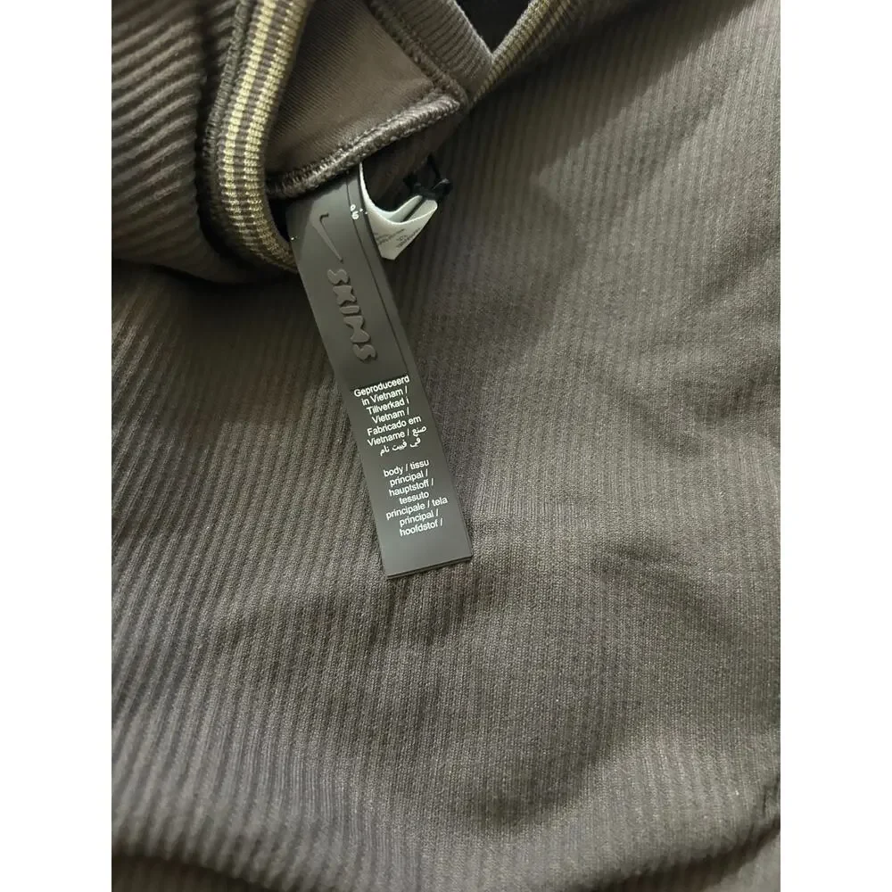 NEW Nike X Skims Ribbed Seamless Phoenix Truffle Top Brown Small